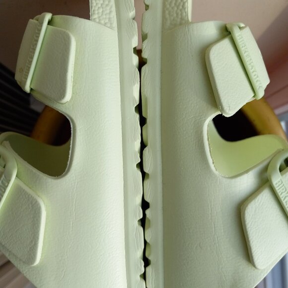 NWOB Birkenstock Arizona Essentials Faded Lime Green EVA Sandals 38N / 7 -  7.5 - Picture 11 of 16
